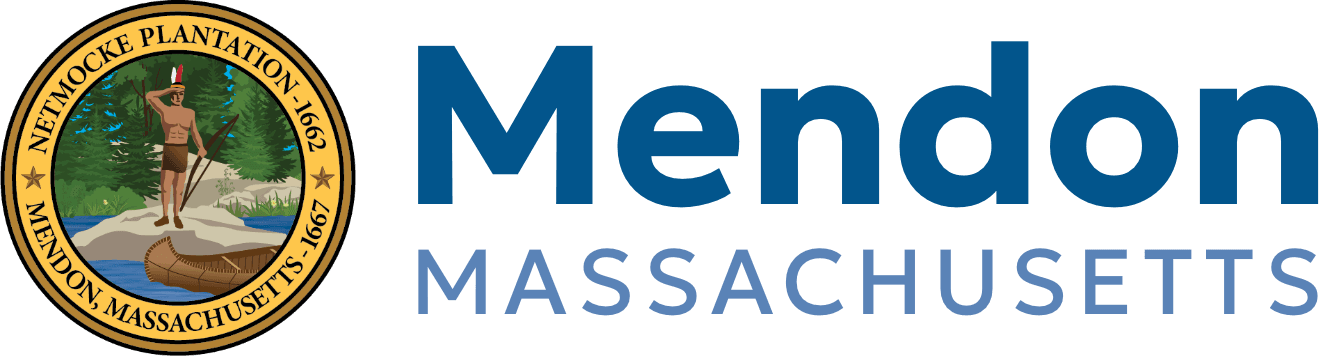 Town of Mendon seal and wordmark